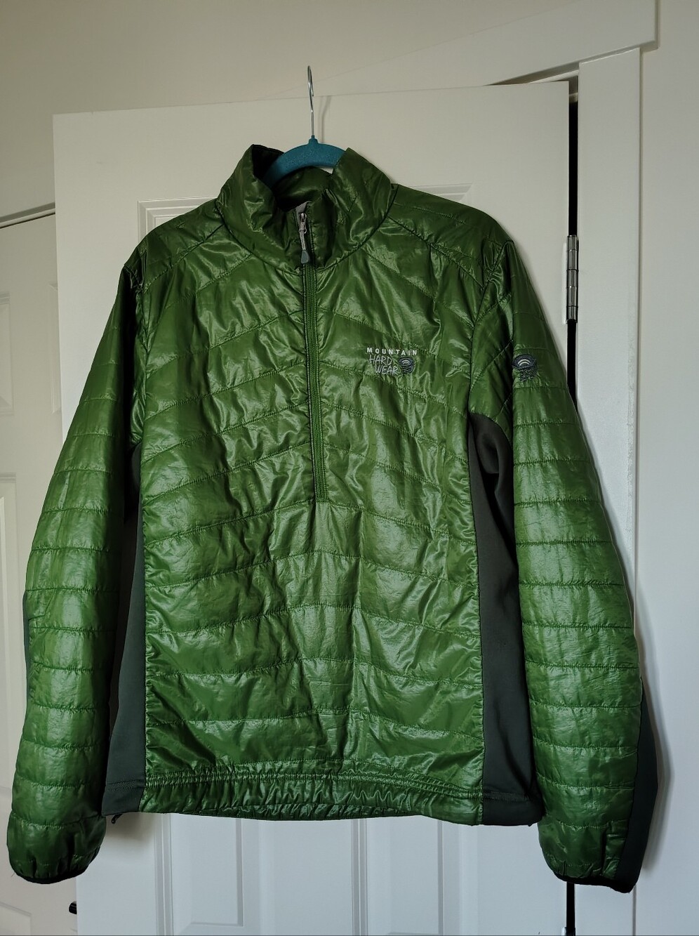 Mountain Hardwear Zonal Men’s Olive Green Quilted Pullover Puffer LARGE